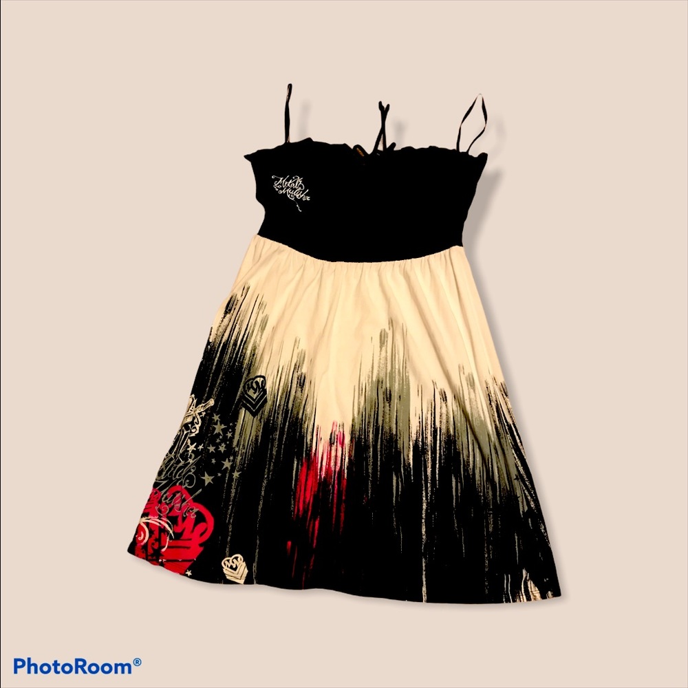 Metal Mulisha strapless Tie Back Dress